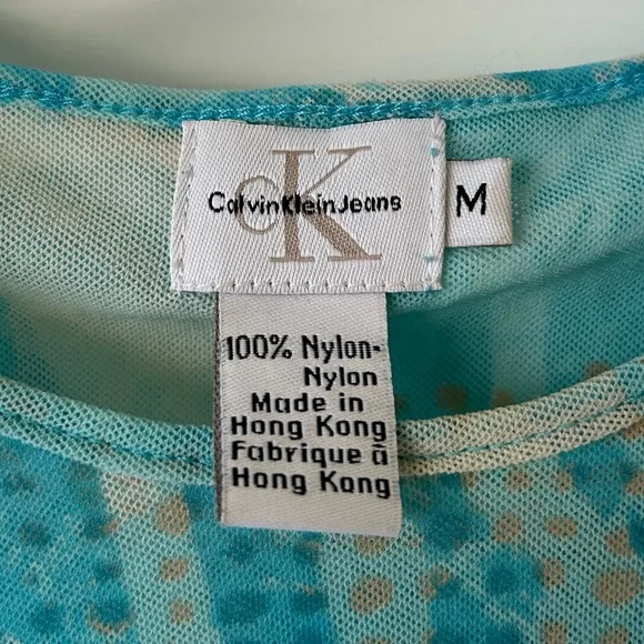 Calvin Klein Patterned Sheer Mesh Top - Picture 6 of 6